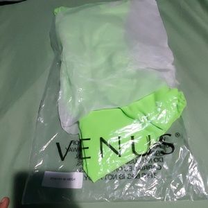 Open Back Neon Peplum Top